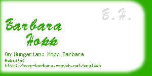 barbara hopp business card